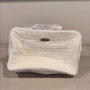Studio Gear White/Clear covered cosmetic/makeup bag